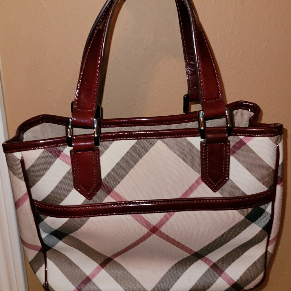 Authentic Burberry mini tote with matching wallet